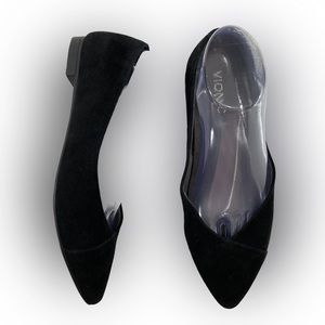Vionic Women's Caballo Ballet Flats Size 7 Black Suede Slip On Orthotic